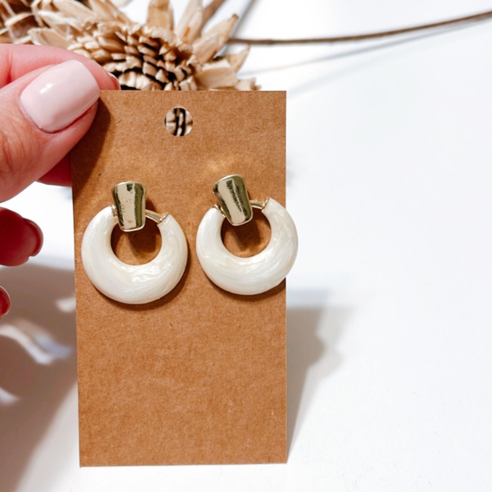 Geo hoop earrings M253 - Picture 2 of 4